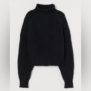 H&M Black Chunky Oversized Wool Blend Sweater